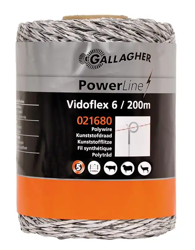 Preisreduziert Weidezaunlitze Vidoflex 6 PowerLine, w/schw - 200 m